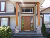 Entrance pillars and refinished front door